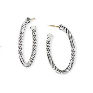 David Yurman Cablespira 1 inch Hoop Earrings